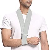 supregear Armschlinge, Leicht Verstellbare Halsstützkragen Wegfahrsperre Einfache Armschlaufe Atmungsaktive Schulterstütze für Verletzten Arm/Hand/Ellenbogen Arm Sling mit Innentaschen (Grau)