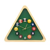 QHHALXZ 33 cm große Billard-Quarzuhr mit Massivholzrahmen, kreative Wanduhr für Wohnzimmer, Schlafzimmer (Farbe: Grün, Größe: 33 cm)