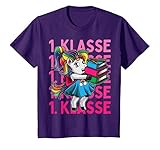 Kinder Einschulung Mädchen 1. Klasse Einhorn Schulranzen Pink Lila T-S