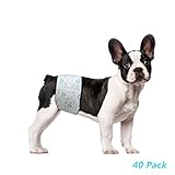 ScratchMe Einweg-Windel für Rüden, super saugfähig und auslaufsicher, erregbares Wasserlassen oder Inkontinenz, 40 Count, klein, weiß, M