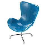 POPETPOP Egg Chair Sessel Rückenlehne Swivel Spielzeug für Puppen 1: 6 Barbies Dollhouse Miniaturen Möbel (Blau)