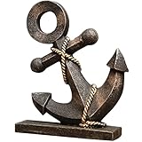 YYDSA Maritime Ornamente, Nautische Ankerornamente Mit Seilen, Kreative Mediterrane Segelboot-Ankerruder, Retro-Modell-Requisiten, Dekorative Ornamente, Heimtextilien, Desktop