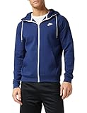 Nike Herren Hoodie mit Durchgehendem Reißverschluss Sportswear Modern, Midnight Navy/Ice Silver/White/White, M, CU4455-410