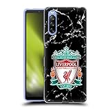 Head Case Designs Offizielle Liverpool Football Club Wappen Schwarz Marmor Soft Gel Handyhülle Hülle kompatibel mit Sony Xperia 10 III
