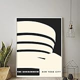 Liuqidong Vlies Leinwandbild Guggenheim Frank Lloyd Wright Poster Poster und Drucke Gebäude Wandkunst Bilder für Wohnzimmer Wohnkultur 60x90