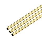 sourcing map Messing-Rundrohr 300 mm Länge 0,2mm Wandstärke Nahtlose Rohre mit geraden Rohren 3mm AD x 0,2mm Wand, 3S