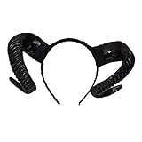 STOBOK Schaf Horn Stirnband Teufel Dämon Hörner Stirnband für Halloween Kostüm Cosplay Foto Requisiten (Schwarz)