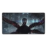 Tokyo Ghoul Kaneki Ken großes erweitertes Gaming-Mauspad mit genähten Kanten und rutschfester Gummiunterseite, Schreibtischunterlage für Büro, Zuhause, Laptop, Computer-Tastatur, 80 cm x 40