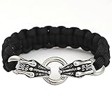 C2Jew Wikinger-Drachenkopf-Armband Handgewebtes Paracord Edelstahl-Geflechtgliederkette Für Herren for Nordischer Talisman-Schmuck,19