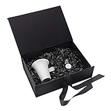 Geschenkbox mit Schleife,Magnetische Geschenkbox Groß Geschenkverpackung Box mit Band Wiederverwendbare dekorative Box Geschenkboxen Dekorative Box Rechteck Präsentationsbox zum Präsentieren (Black)