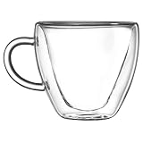 MRURIC 240 ml doppelwandiges Teeglas mit Herzform innen, Thermoglas Kaffeetassen doppelwandige gläser, Romantisch Valentinstag Geburtstagsgeschenk