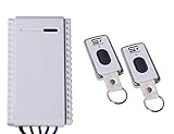 Schartec Mini Universal Funkempfänger Set inkl. 2 Stk. 1-Kanal Handsender 433 MHz für Garagentorantrieb - Funk Sender Empfäng