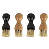 Holibanna 4Pcs Schuhe Polieren Pinsel Holz Pflege Glanz Polnischen Griff Sauber Dauber für Schuhe Und T