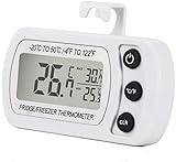 Kühlschrank-Thermometer, wasserdicht, für Kühlschrank und Gefrierschrank, Temperatur-Überwachung, leicht abzulesen, LCD-Display mit Hak