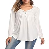 WAQD Damen Langarmshirt Farbblock Langarm Kurzarm T-Shirt Casual Rundhals Tunika Tops Pullover Damen Bluse Langarm Shirt Tunika Tshirt Kleidung Oberteile Tops Lässige Rundhals Sweatshirt H