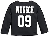 EZYshirt® Wunschname & Nummer für Babys | Personalisiere Dein T-Shirt Baby Langarm Bio Baumw