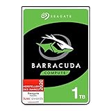 Seagate Barracuda, interne Festplatte 1 TB HDD, 2,5 Zoll, 5400 U/Min, 128 MB Cache, SATA 6 GB/s, silber, FFP, Modellnr.: ST1000LMZ48, (Verpackung kann variieren)