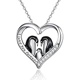 Pinguin Halskette 925 Sterling Splitter Nettes Tier'Ich liebe dich für immer' Pinguin Geschenke für Frauen Mädchen Momentan nicht verfügb