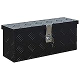 vidaXL Aluminiumkiste Transportkiste Transportbox Werkzeugkiste Werkzeugbox Deichselbox Alubox Alukoffer Lagerbox 485x140x200 mm Schw