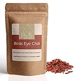 JKR Spices Birds Eye Chili Schoten - extrem scharfe Chilis | ganze Chilischoten, feurige Chillis, mexikanisch und asiatische Gewürze - für scharfe Gerichte | natürliches Gewürz - 250g