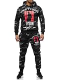 OneRedox Herren Jogginganzug Sportanzug Modell 979 Camouflage Camou Black S