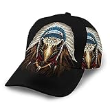 Fashion Baseball Cap 3D Printed Trucker Hat Adler Skull Tribal Chief Feder Outdoor Snapback Schw