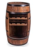 Weinfass Stehtisch - Mini Bar Regal mit Wine Bottle Holder- Alkohol Shrank - Flaschenregal Holz Regale - Holzfass Deko Hausbar Theke - Fassmöbel - 8X Flashenhalter - Fassbar Minibar 80cm (Wenge)