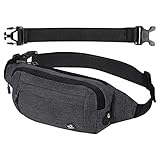 Waterfly Bauchtasche Gürteltasche Hüfttasche Sport: Wasserdicht Stylisch Nylon Klein Unisex Grau Hip Bum Waist Fanny Pack für Outdoor Reise Wandern Hundetraining Herren und D