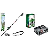 Bosch Akku Teleskop Heckenschere UniversalHedgePole 18 (Akku, Ladegerät, Karton, 18 Volt System, 2,5 Ah) & Wechsel-Akku PBA 18 Volt (Lithium-Ionen, 2,5 Ah)