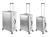 Travelhouse Oslo Alu Reisekoffer Silber S-55cm & M-65cm & L-75cm Hartschalenkoffer Reise Trolley Koffer S