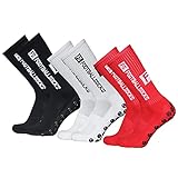 Lixada Fußballsocken Kinder Herren Stutzen Stutzenstrumpf,Unisex Outdoor-Sport-Laufsocken Kompressionsstretch-Socken Sportliche Fußball-Fußball-Socken Anti-Rutsch-Socken mit Griffen,3 Paar（39-46）