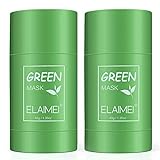 Green Mask Clay Stick, (2PACK)Grüntee Purifying Clay Green Mask, Befeuchtet die Ölkontrolle, Deep Cleansing Smearing Clay Mask, Deep Clean Pore, Moisturizing Nourishing Sk