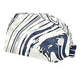 2 x Arbeitskappe mit Knöpfen und Schweißband, Unisex, verstellbar, zum Zurückbinden, für Sport, weißer Ball, Baseball, Scrub Mütze, Turban, Multicolored-2, O