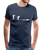 Spreadshirt Biathlon Stehendschießen Langlauf Liegendschießen Männer Premium T-Shirt, S, Navy