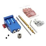 Vistreck Pocket Hole Jig Kit System Tischlerei-Werkzeugset mit Stufenbohrer für die Holzbearbeitung