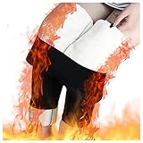 Gefütterte Strumpfhosen Damen Thermostrumpfhose Leggins Winter Frauen Thermoleggins Kuschelhose Flauschig Plüschhose Leggings mit Innenfleece Yogahosen Thermohose High Waist Fleece Thermo Hose G