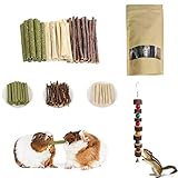 Hamster Kauspielzeug Set,200 g trockener Apfelzweig Pet Molar Sticks Hamster Nagen Sweet Bamboo Golden Bear Kaninchen Grass Stick Snack Molar Stick