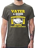 Vatertagsgeschenk Papa - Vater und Sohn Nicht Immer Einer Meinung - XL - Dunkelgrau - Vater Sohn Tshirt - L190 - Tshirt Herren und Männer T-S