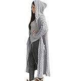 Watopia Damen Strickjacke Pullover Cardigan Langarm Oversize Frühling/Winter/Herbst Lang Mantel Long Kapuzenpullover Grobstrick Strickmantel Strickcardigan Casual Open Front Sweater Cover Up Outw