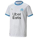 PUMA OM Home Shirt Replica JR with Sponsor T White-Bleu Azur, 164