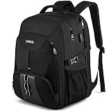 Extra Groß Rucksack Herren 50L Wasserdicht 17 Zoll Laptoptasche Arbeit Laptop Rucksack mit USB Ladeanschluss Anti Diebstahl Business Reisen Schulrucksack für Männer Frauen Jungen Teenager Schw