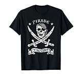 Piratenflagge Outfit Vintage Piraten Kostüm Totenkopf Pirat T-S