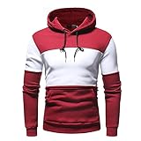 Nuzai Hoodie Herren Regular Fit Farbabstimmung Kariert/Gestreift/Spleißen Sweatshirt Herren Frühling Herbst Outdoor Bergsteigen Wandern Pullovers Herren Klassisch Lassig Sweatshirt H