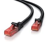 10m Netzwerkkabel RJ45 - Ethernet Gigabit LAN Kabel - 10 100 1000Mbit s - Patchkabel - kompatibel zu Cat 5 Cat 6 Cat 7 Cat 8 - Switch Router Modem Patchpannel Access Point Patchfelder - schw