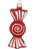 Inge Glas Magic Weihnachtskugel Bonbon | Christbaumkugel 64487H120 | Christbaumschmuck Süßigkeit Weihnachtsbaumkugel (rot rund)