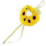 Ringkissen Hochzeit Ehering Kissen Brautkissen - Sunflower ländlicher Stil, Eheringe Handgemacht Kissen Ringkissen, 1 Stück, 19cmx19