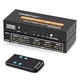 NOWBOTUCH 4K@60Hz 4x1 HDMI 2.0-Schalter HDMI-Wahlschalter 4-Port HDR IR-Fernbedienung 4Kx2K HDMI-Wahlbox 4-in-1-Ausgang UHD 4K HDMI-Umschalter Unterstützung HDR HDCP 2.2 Ultra HD 3D 2160P 1080