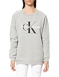 Calvin Klein Jeans Damen CORE Monogram Logo Sweatshirt, Grau (Light Grey Heather 038), X-Large (Herstellergröße: XL)