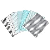 OIZEN Baumwollstoff Meterware Stoffpaket 7 Stück je 50 x 80 cm, Stoffe zum Nähen Patchwork Stoff Paket Stoffreste Nähstoffe Baumwolle Öko-Tex DIY Baumw