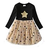 VIKITA Mädchen Kleider Langarm Kleid Blume Baumwolle Herbst Kinderkleidung LH4880 8T